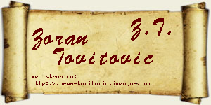 Zoran Tovitović vizit kartica